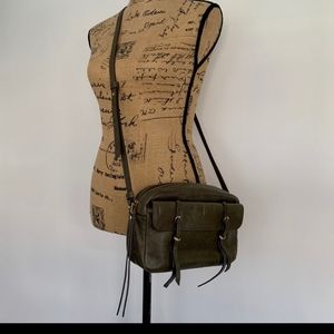 Banana Republic Olive Green Leather Crossbody Bag